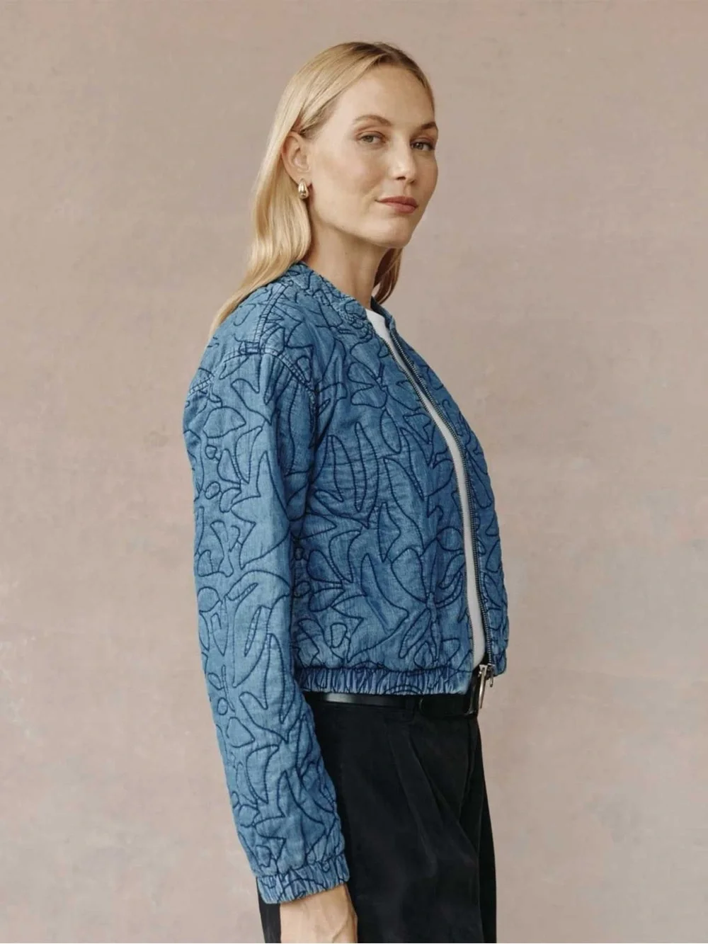 Bella Dahl Quilted Flora Bomber Jacket - Picture 2 of 8